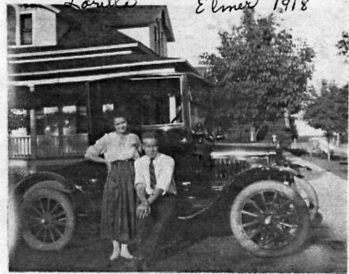 Elmer & Loretta (Weller) Kelm's first car - 1918