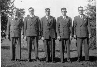 Harold, Vernon, Edwin, Bernard and Louis Kerber (left to right) circa unknown