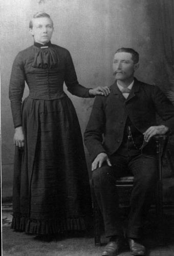 Alois & Elizabeth (Schutrop) Kerber's wedding portrait - March 2, 1886