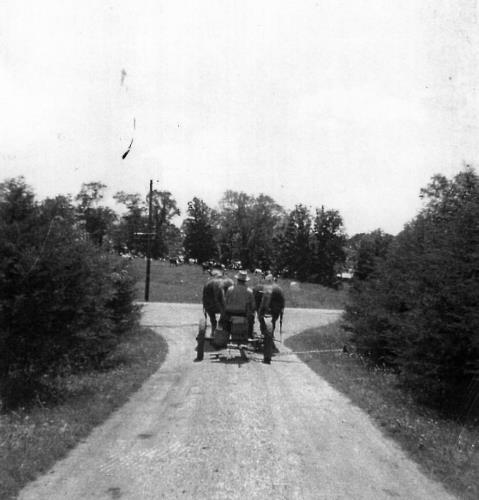 William Frank Kerber mowed road banks for Chanhassen Township - circa 1940
