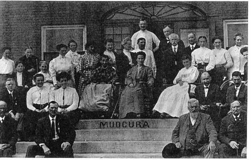 Mudcura patients relaxing on the grounds - circa unknown