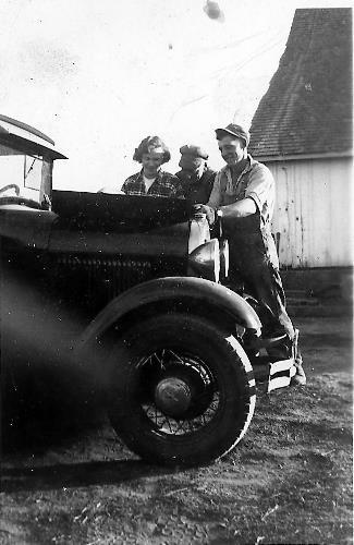 Joan Van Sloun from Chaska with her Model A Ford. circa 1945
