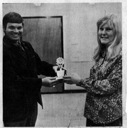 Chanhassen's Teenager award presented to Marilyn "Mia" Huseth - February 1971