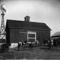 Henry and Arthur Lyman with horses - farming.  circa 1900